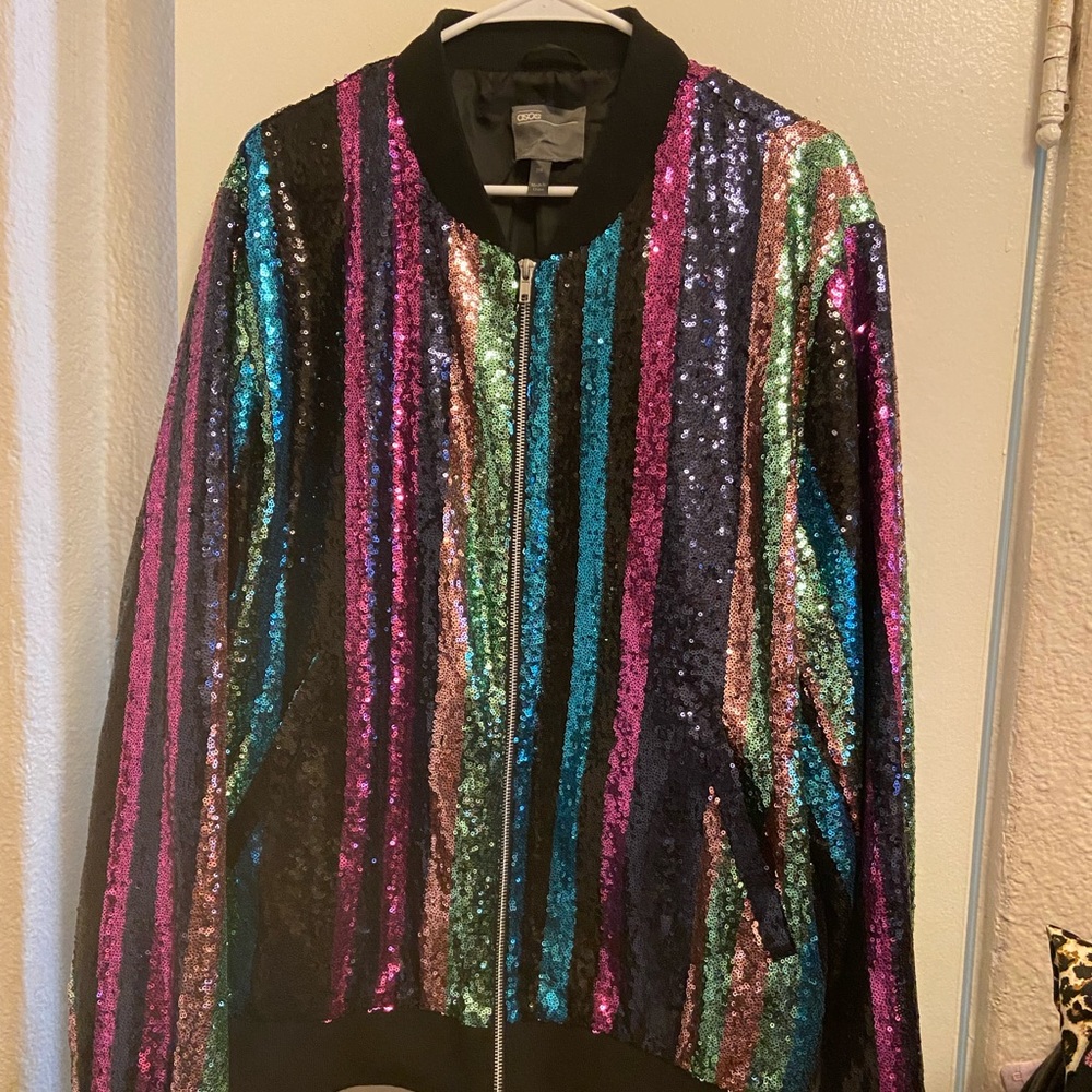 ASOS sequin bomber jacket XXL